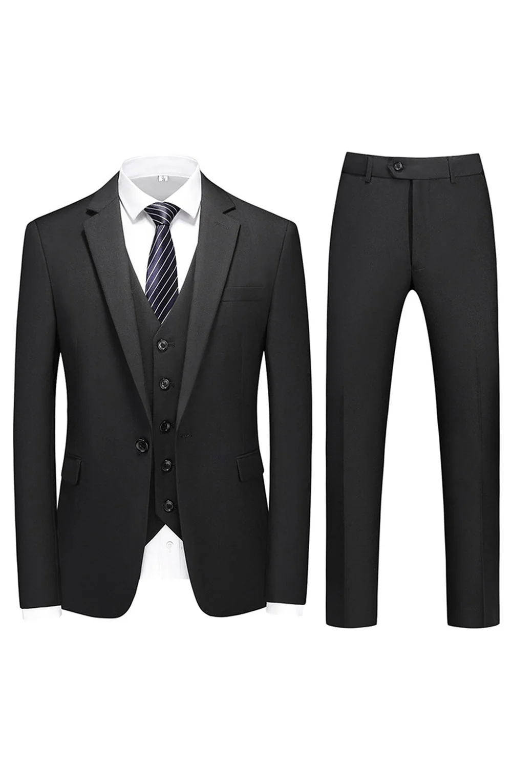 Men's Violet Single Breasted Notched Lapel 3 Pieces Prom Suits - Image 6