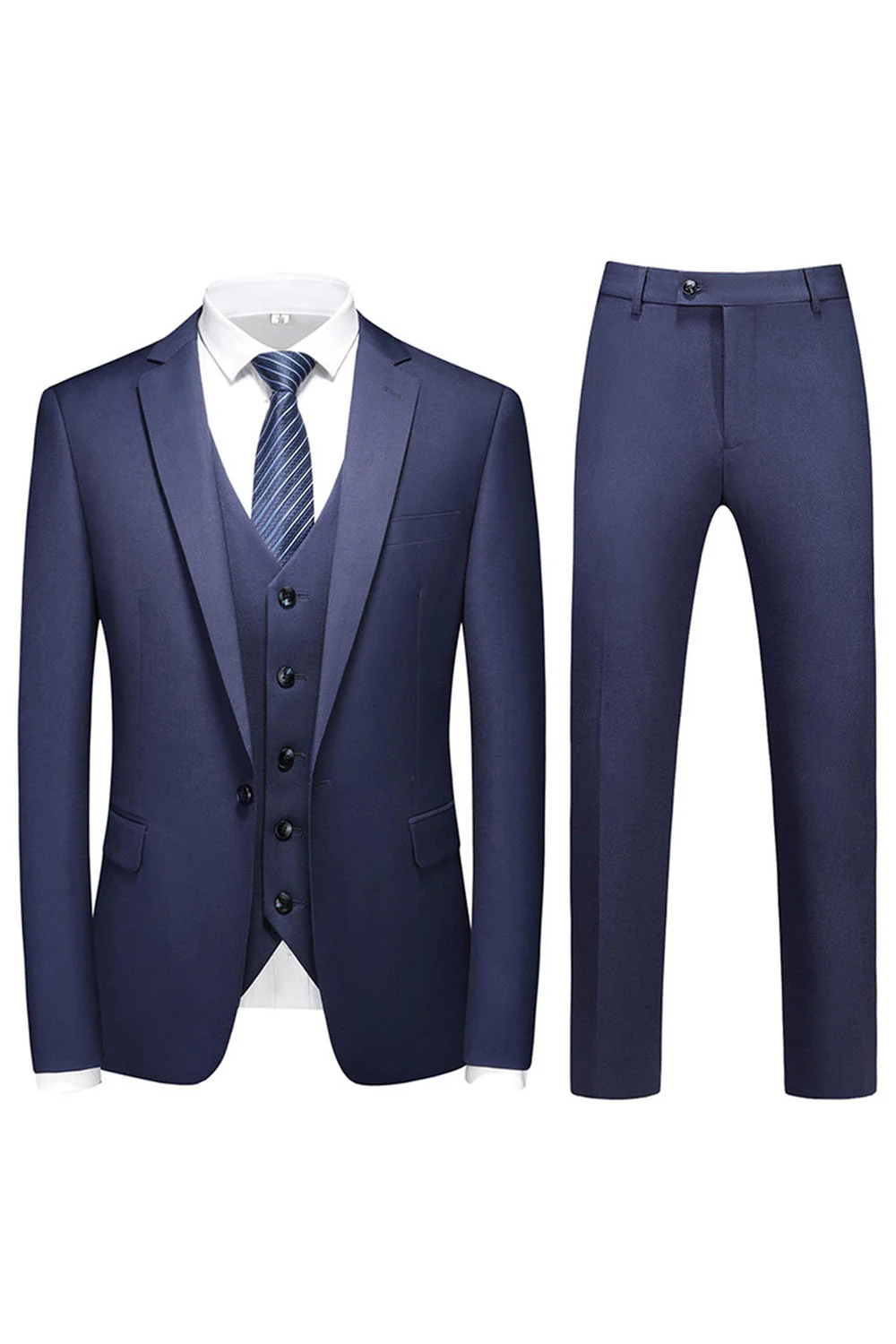 Men's Violet Single Breasted Notched Lapel 3 Pieces Prom Suits - Image 8
