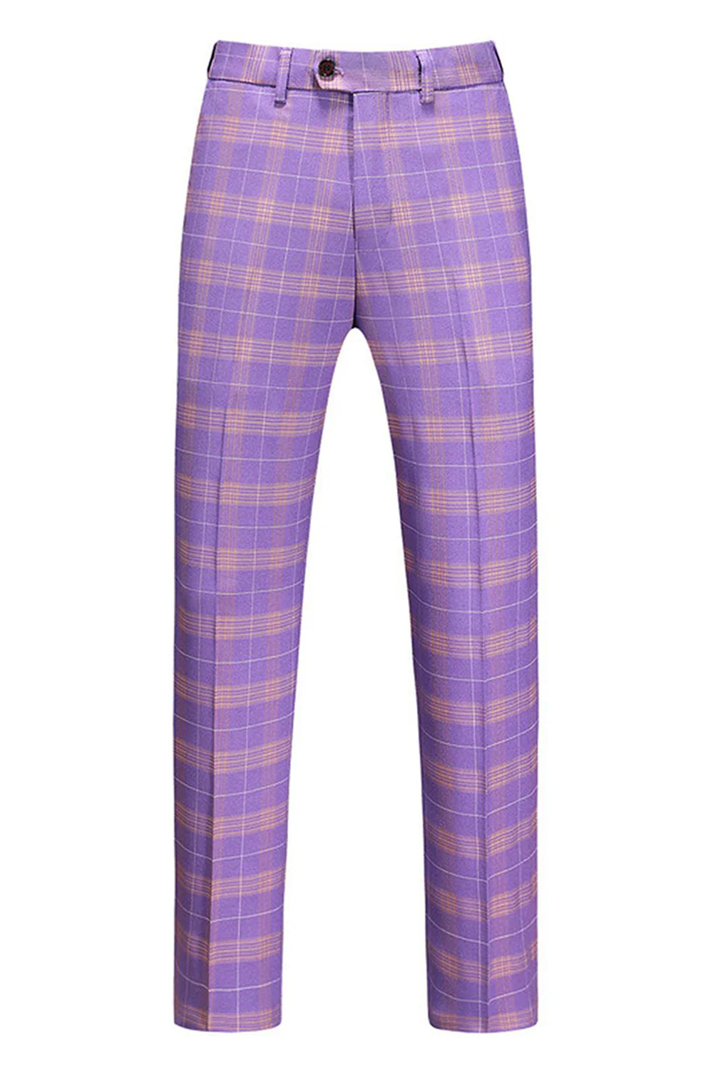 Men's Violet Striped Notched Lapel 3 Pieces Prom Suits - Image 4
