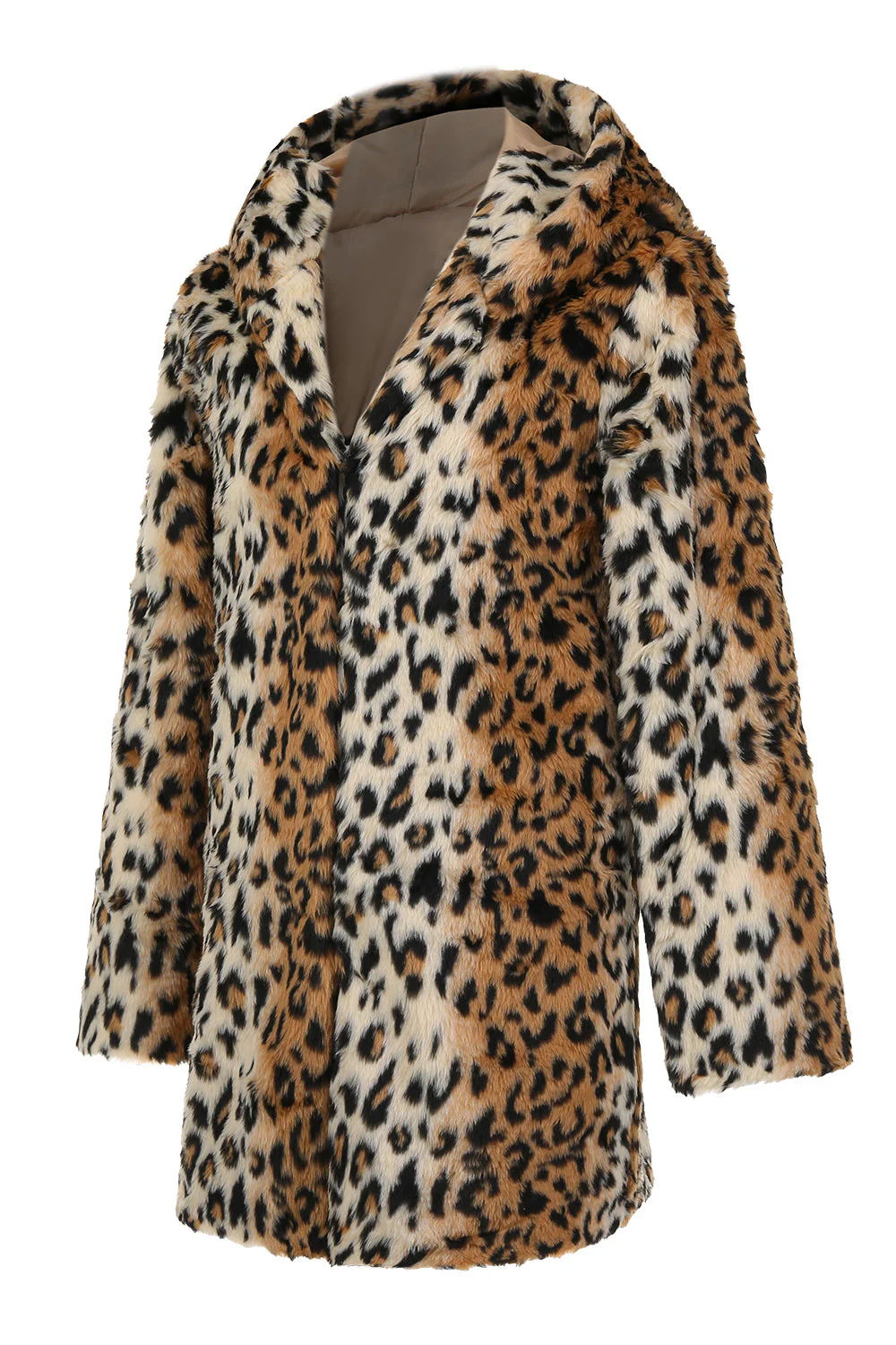 Men's Winter Mid-Length Leopard Faux Fur Coat - Image 3