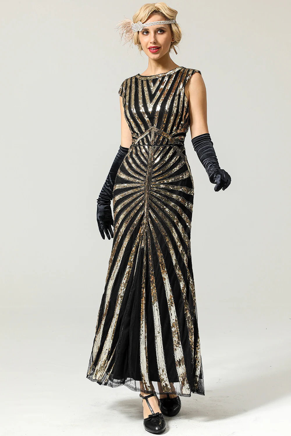 Mermaid 1920s Sequined Flapper Dress - Image 3