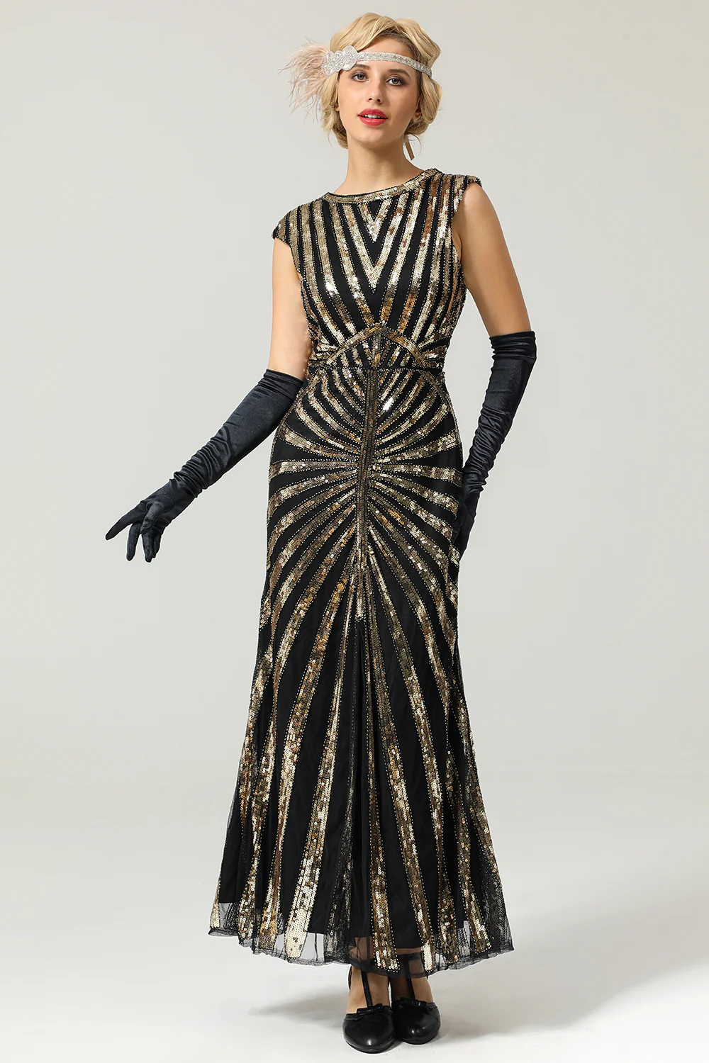 Mermaid 1920s Sequined Flapper Dress - Image 6