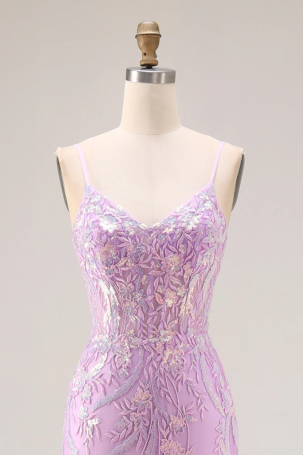 Mermaid Corset Mint Green Sequin Long Prom Dress with Embroidery - Image 10