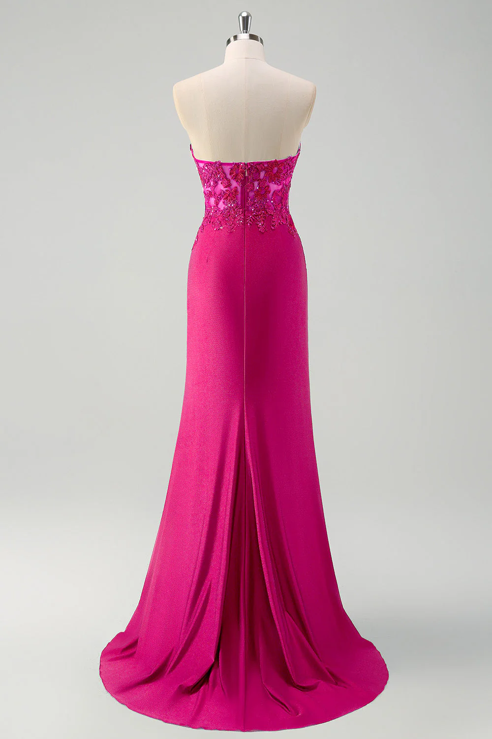 Mermaid Green Strapless Cut Out Corset Long Prom Dress with Slit - Image 10