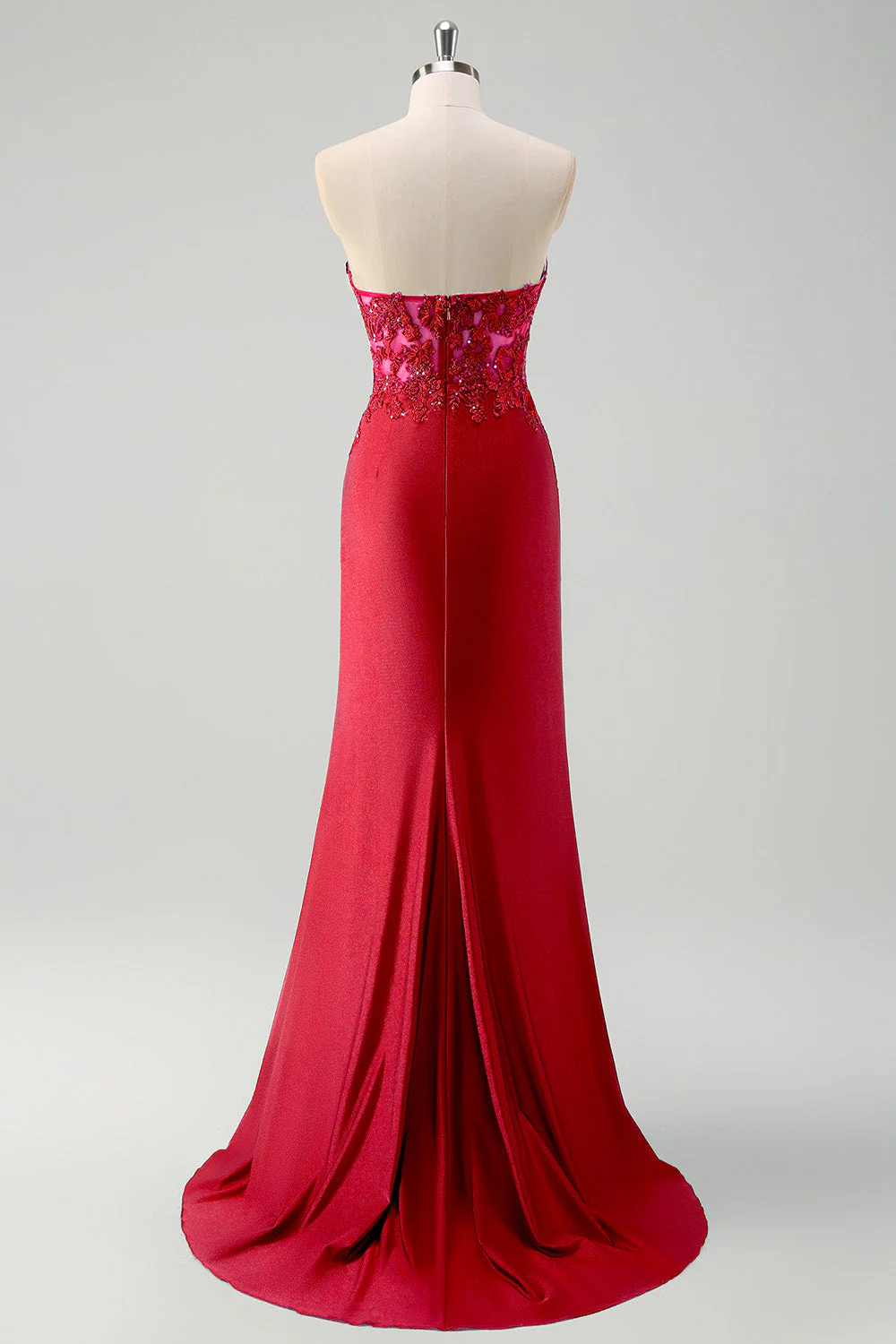 Mermaid Green Strapless Cut Out Corset Long Prom Dress with Slit - Image 16