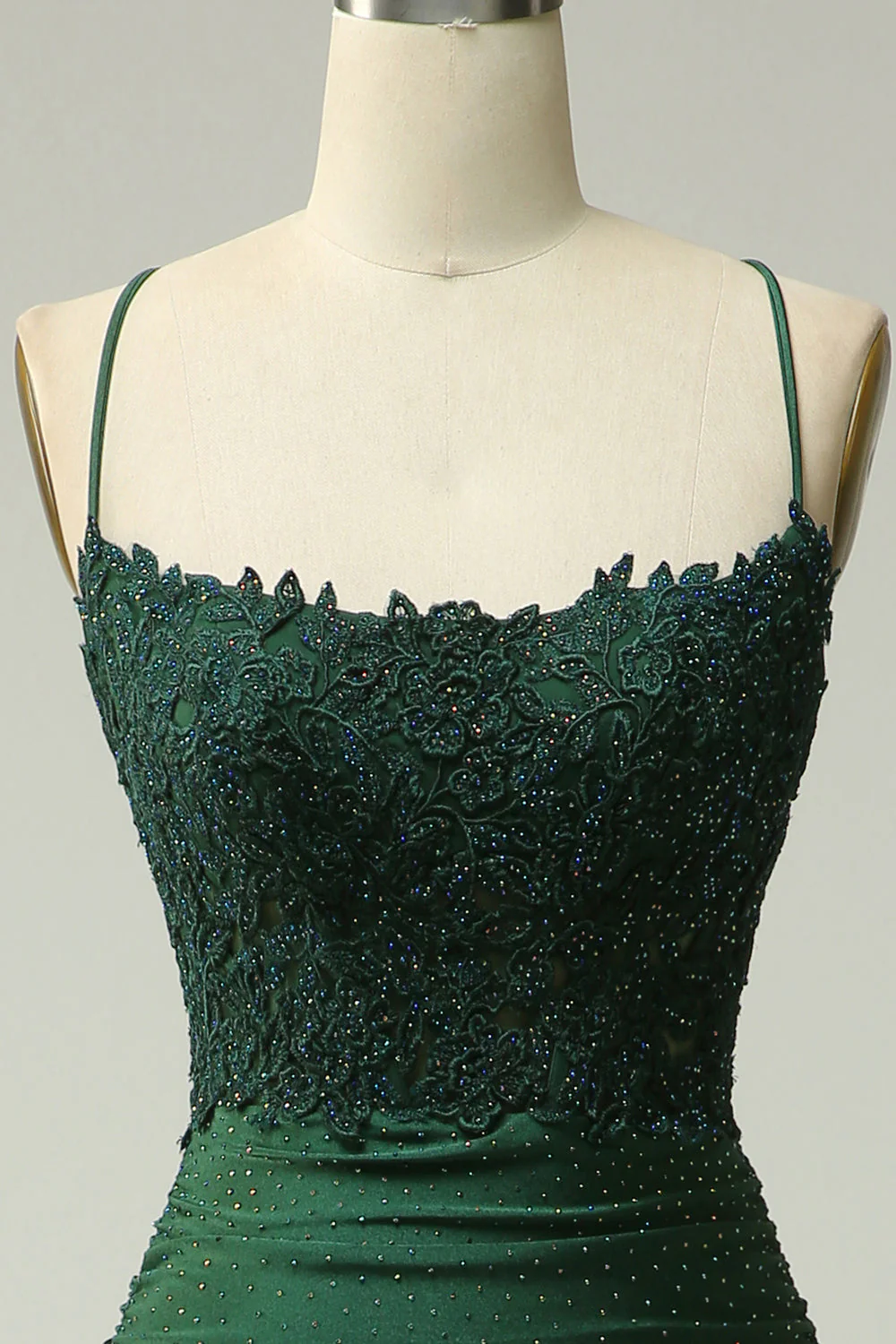 Mermaid Halter Dark Green Long Prom Dress with Appliques Beading - Image 6