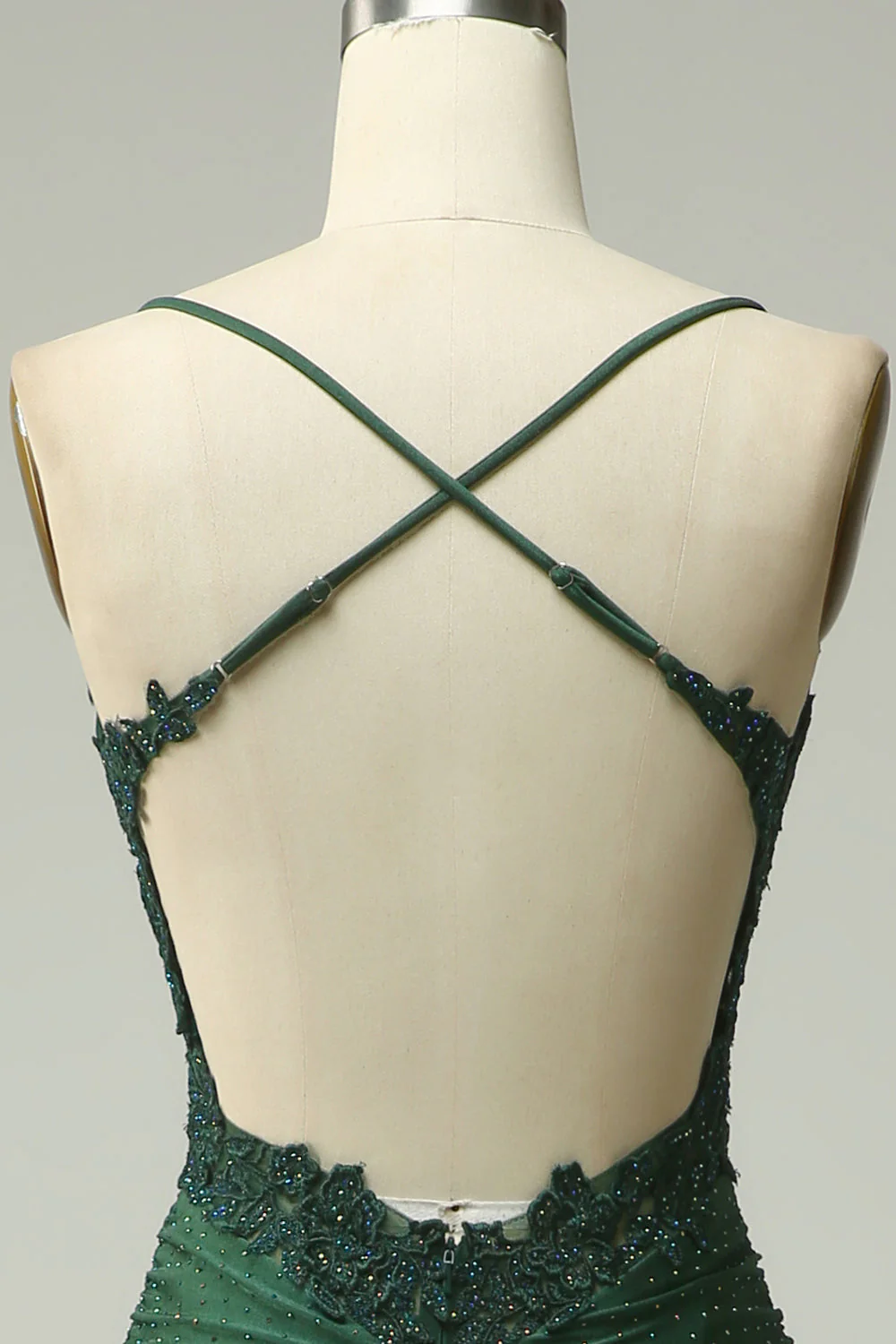 Mermaid Halter Dark Green Long Prom Dress with Appliques Beading - Image 7