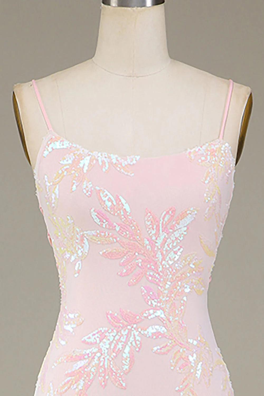 Mermaid Sparkly Pink Prom Dress with Slit - Image 5