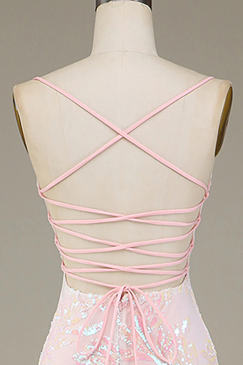 Mermaid Sparkly Pink Prom Dress with Slit - Image 6