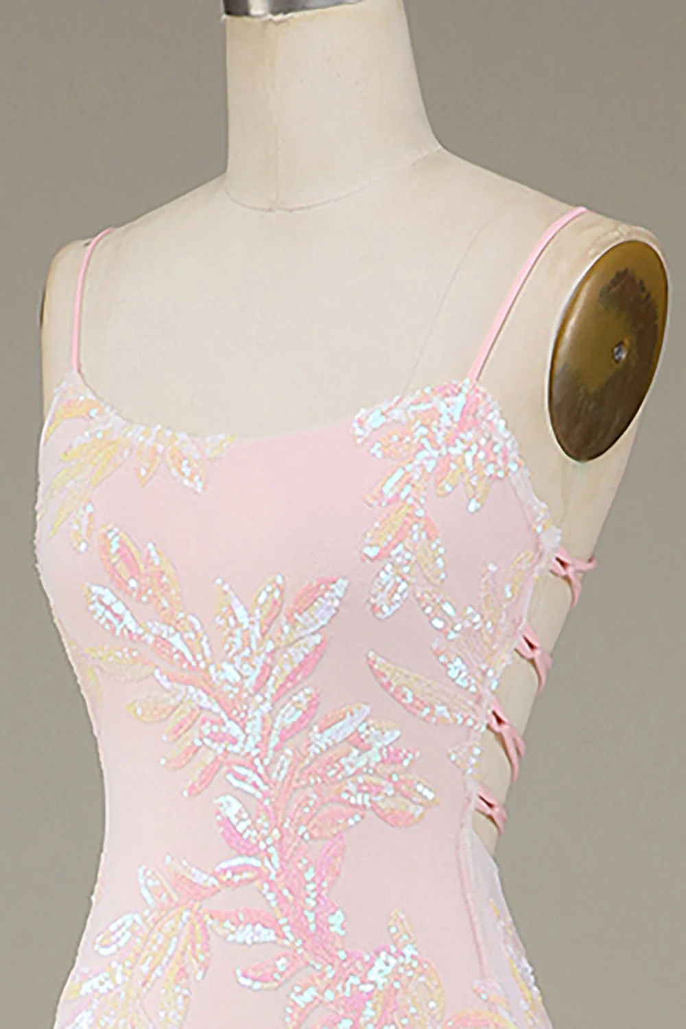 Mermaid Sparkly Pink Prom Dress with Slit - Image 7