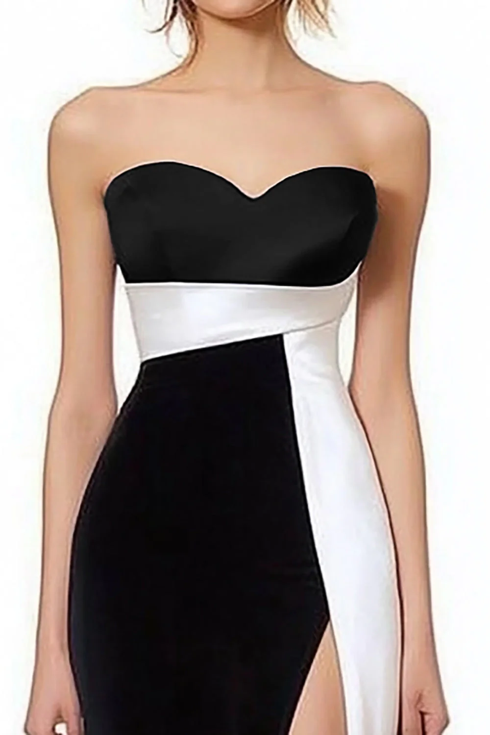 Mermaid Strapless Long Black Tie Dress - Image 2