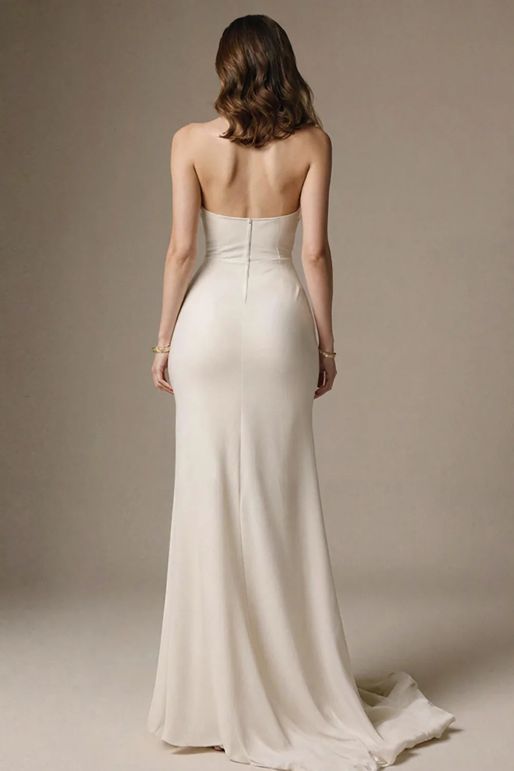 Mermaid Sweetheart Long Ivory Formal Dress - Image 2