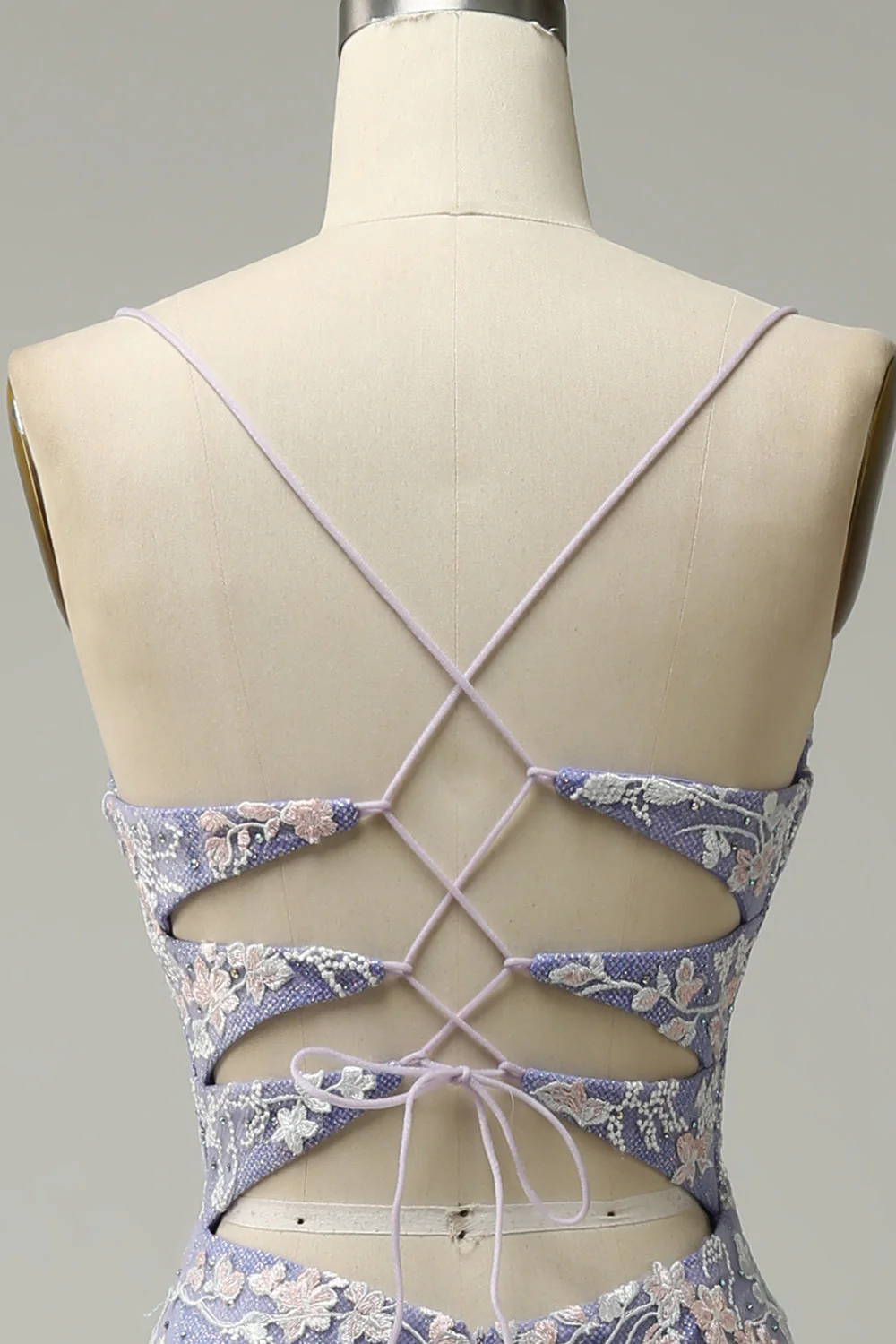 Mermaid V Neck Light Blue Long Prom Dress with Appliques Beading - Image 11