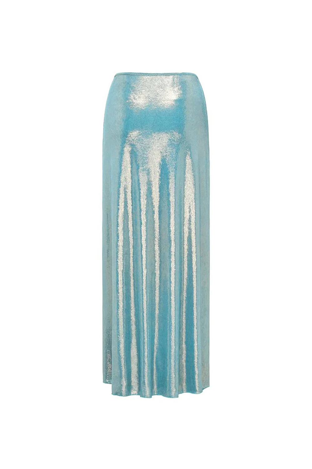 Metallic Blue V-Neck 2 Piece Beaded Swimsuit with Beach Dress - Image 5