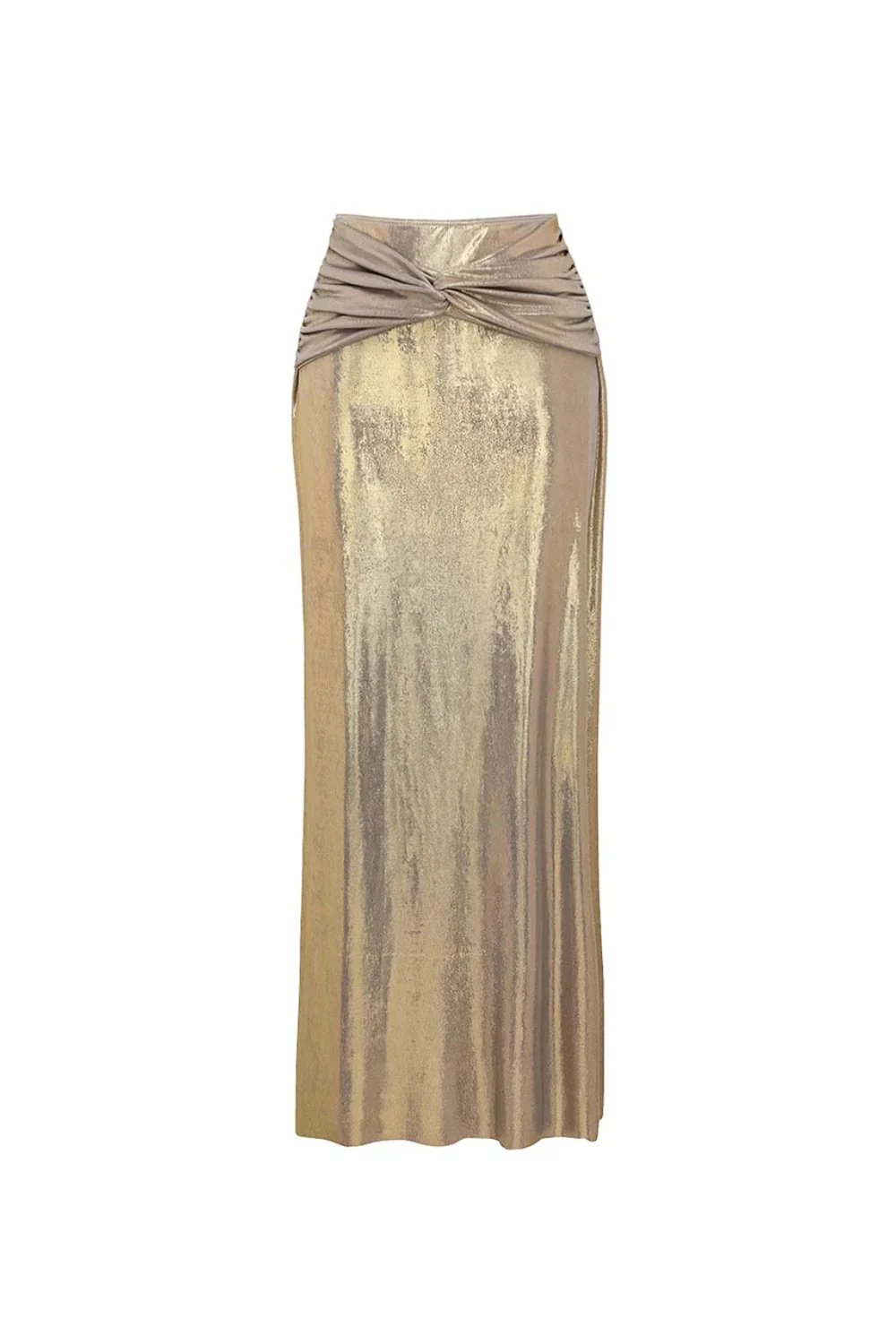 Metallic Golden 4 Piece Cut Out Swimwear Set with Cover Up - Image 4