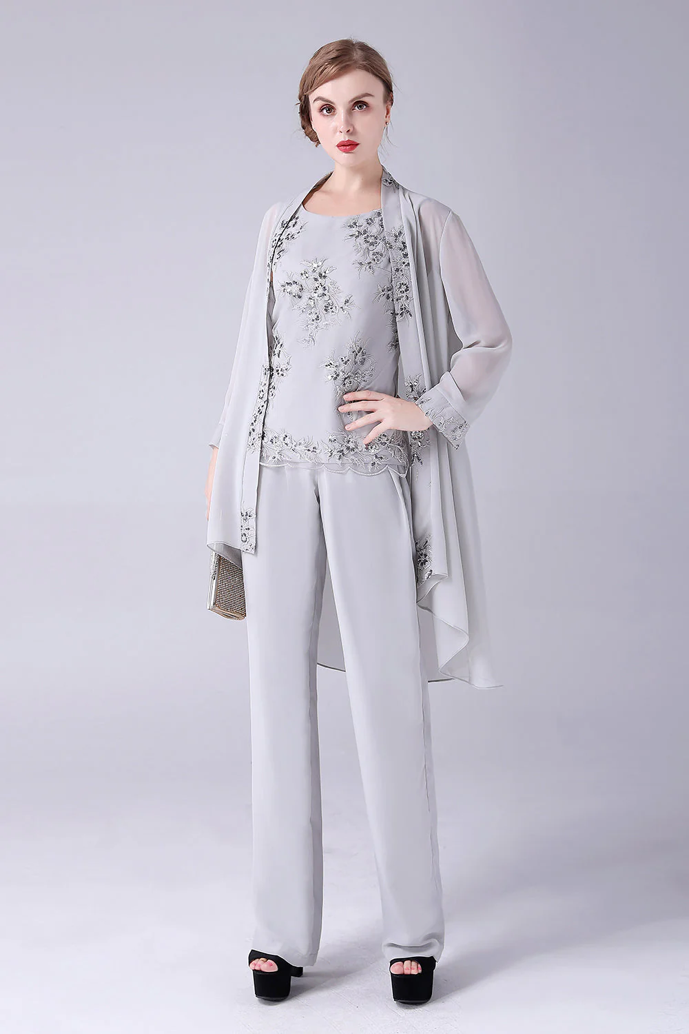 Navy 3 Piece Embroidered Choir Pant Suits - Image 11