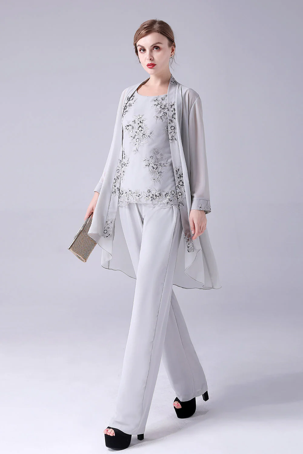 Navy 3 Piece Embroidered Choir Pant Suits - Image 8