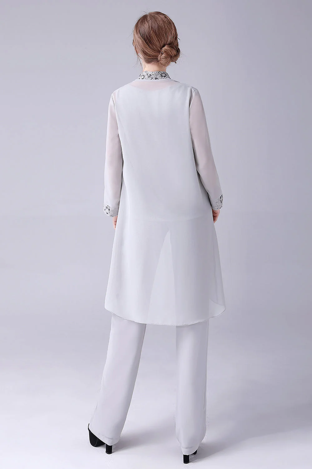 Navy 3 Piece Mother of the Bride Pant Suits with Appliques - Image 8