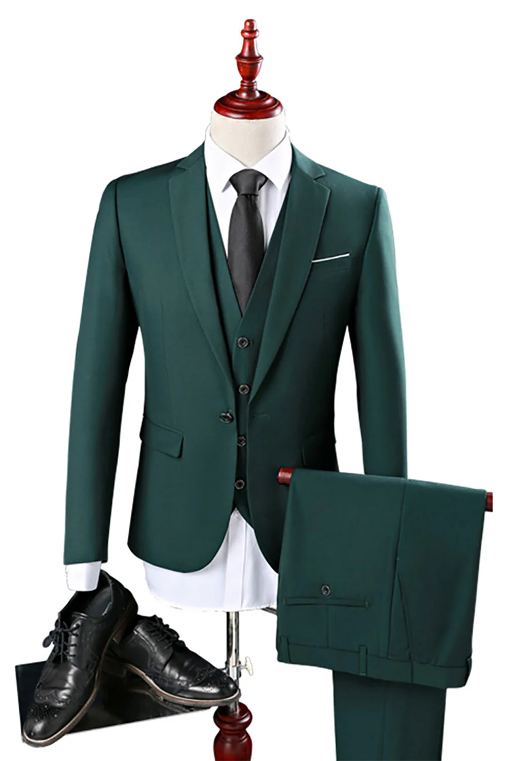 Navy Blue 3 Pieces Slim Fit Casual Tuxedo Suits - Image 5