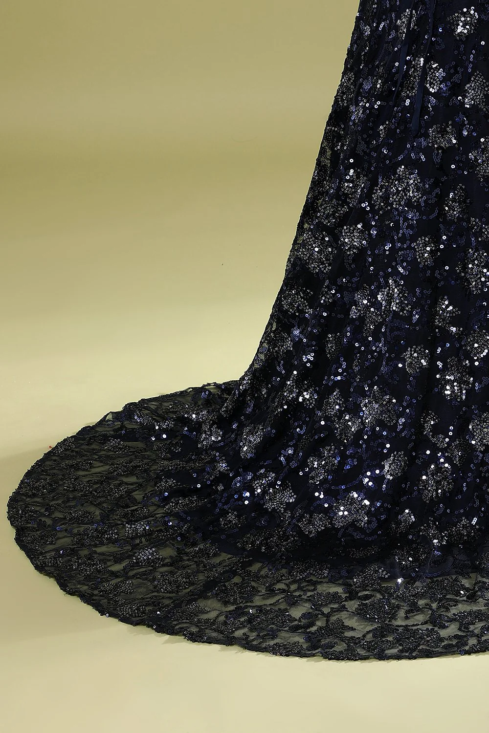 Navy Evening Dress with Beading Sequins - Image 8