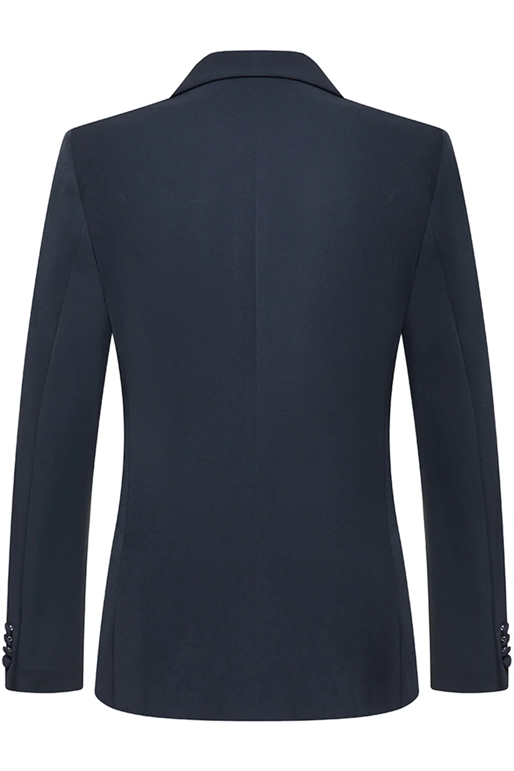Navy Notched Lapel 3 Piece Slim Fit Men's Suits - Image 3