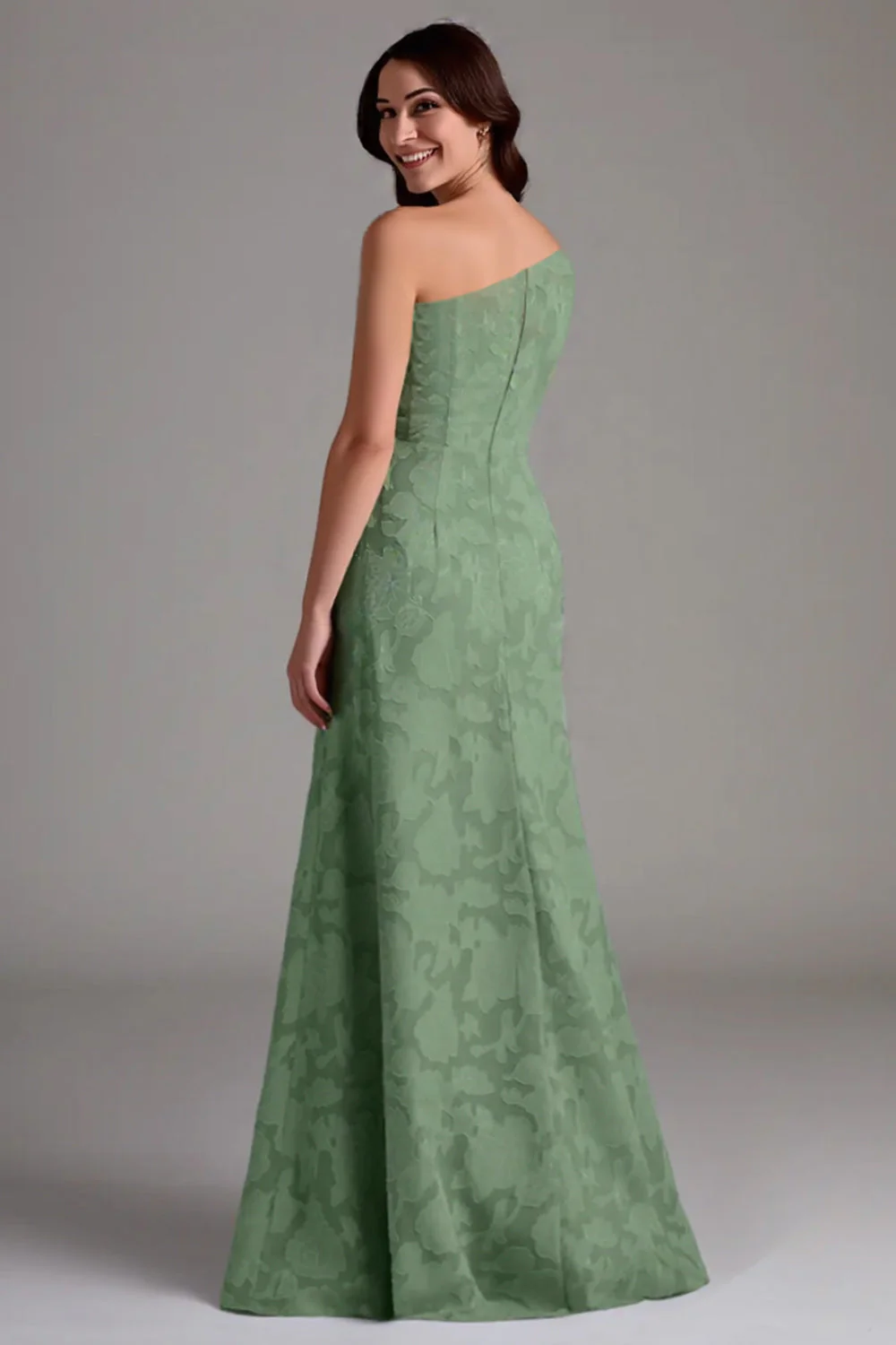 Navy One Shoulder A-Line Long Choir Dress - Image 5