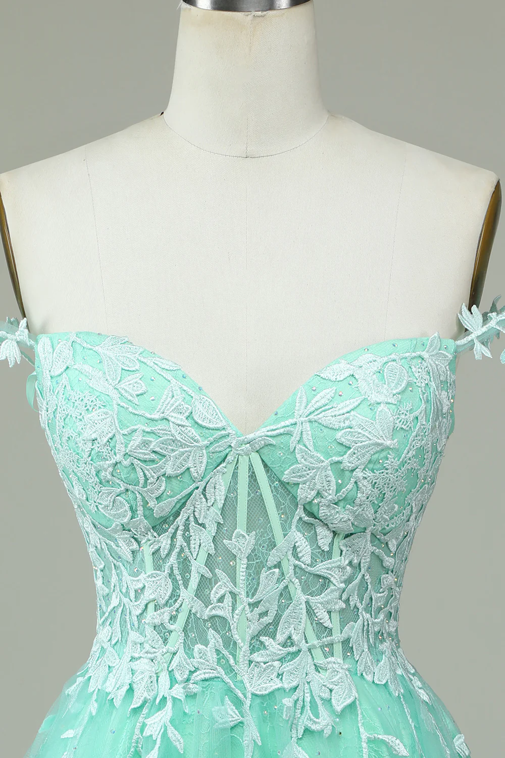 Navy Spaghetti Straps Short Graduation Dress with Appliques - Image 16
