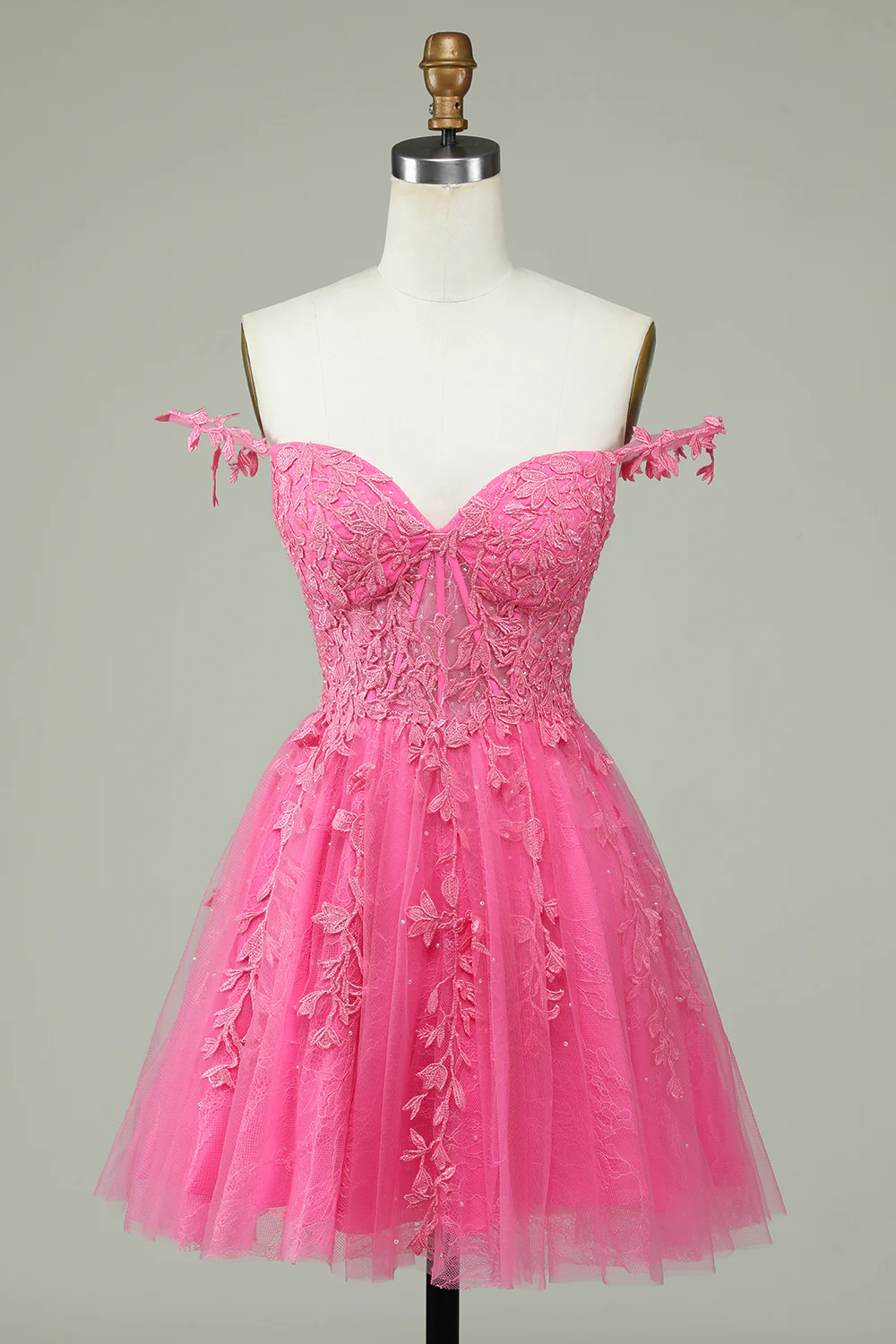 Navy Spaghetti Straps Short Graduation Dress with Appliques - Image 7