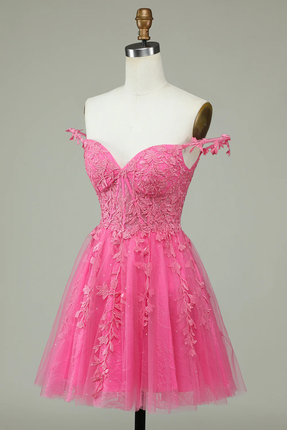 Navy Spaghetti Straps Short Graduation Dress with Appliques - Image 9