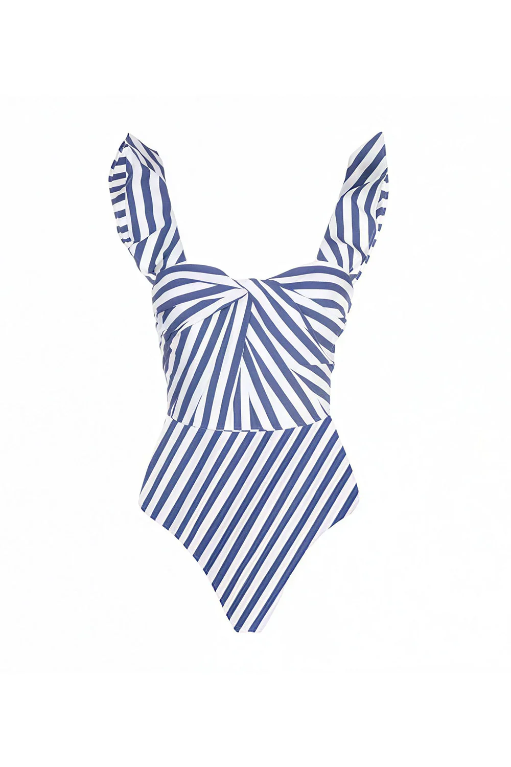 Navy Stripe 2 Piece Swimsuit with Beach Dress - Image 2