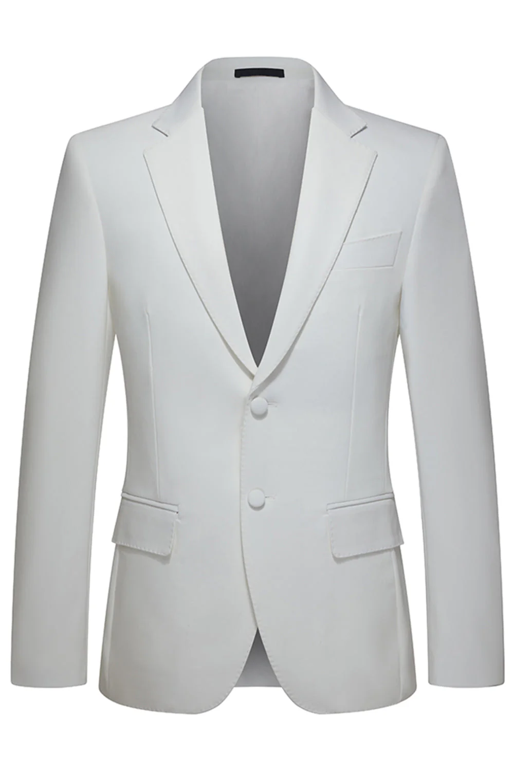 Notched Lapel 2 Piece White Single Breasted Men's Wedding Suits - Image 2