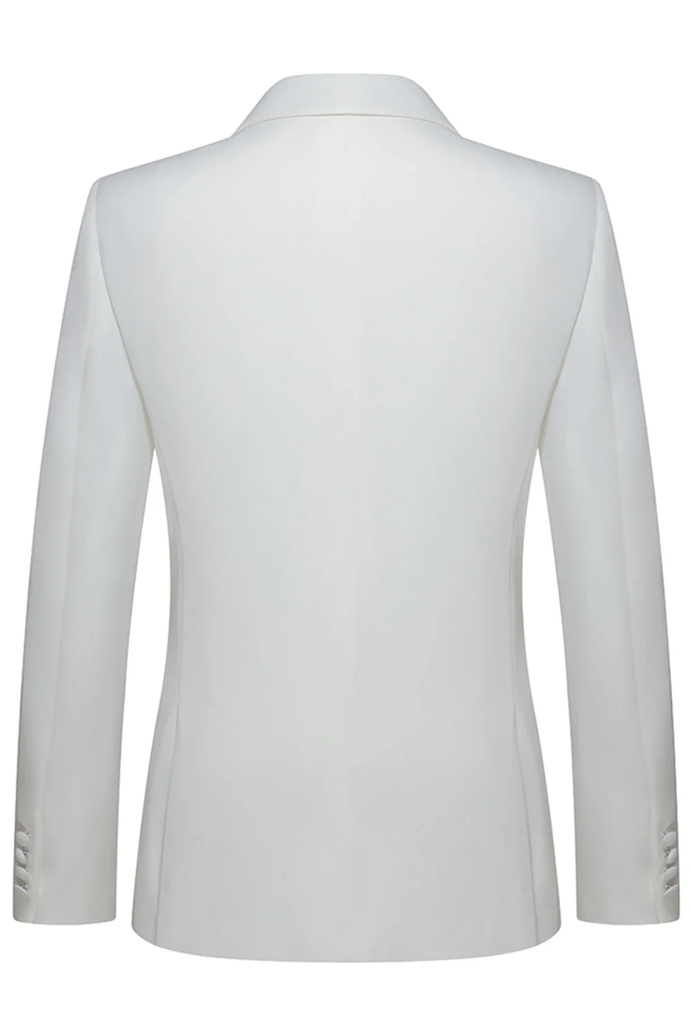 Notched Lapel 2 Piece White Single Breasted Men's Wedding Suits - Image 3