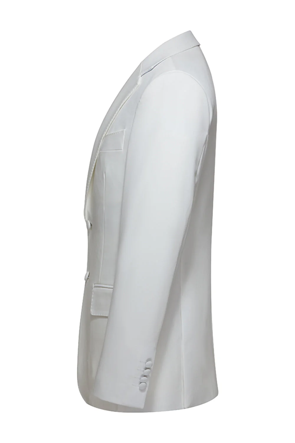 Notched Lapel 2 Piece White Single Breasted Men's Wedding Suits - Image 4