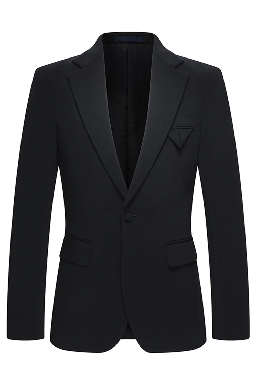Notched Lapel Black 2 Piece Men's Business Suits - Image 2