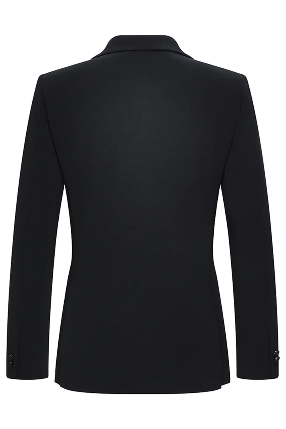 Notched Lapel Black 2 Piece Men's Business Suits - Image 3