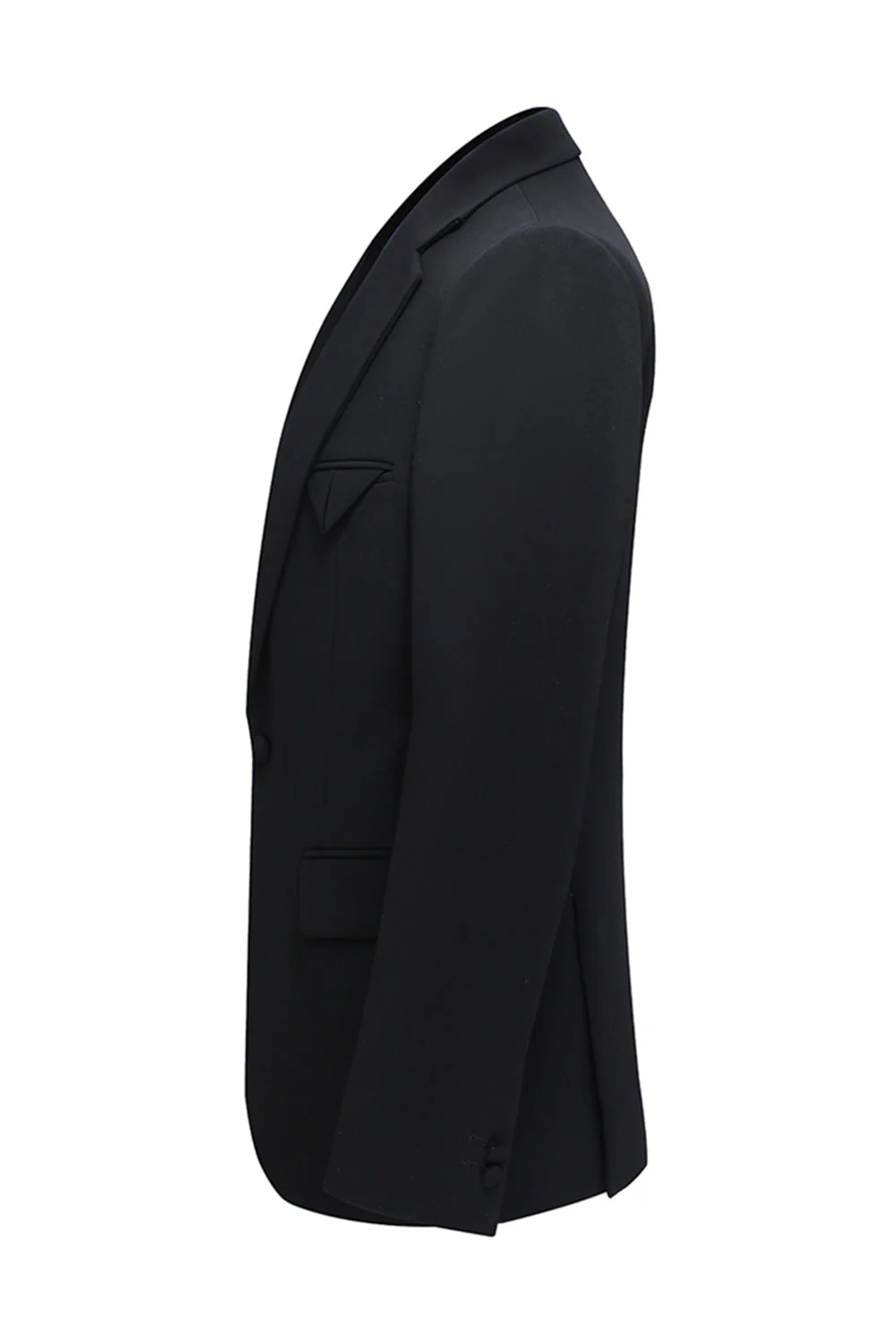 Notched Lapel Black 2 Piece Men's Business Suits - Image 4
