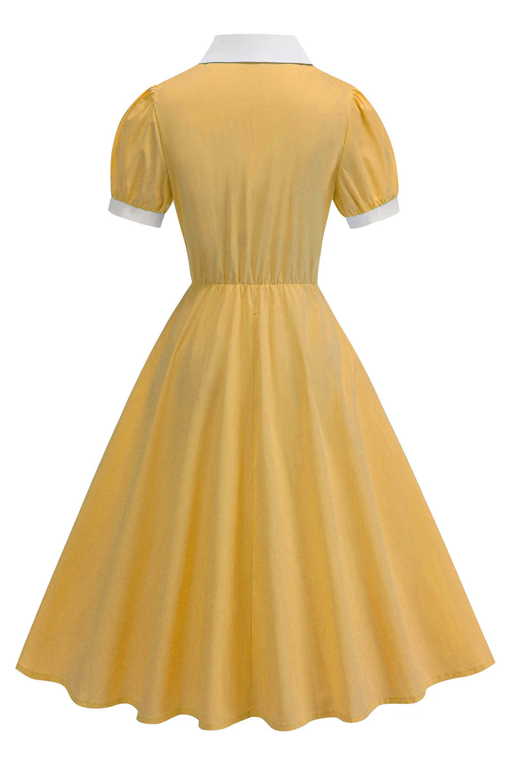 Notched Lapel Blue A Line Single Breasted 1950s Dress - Image 7