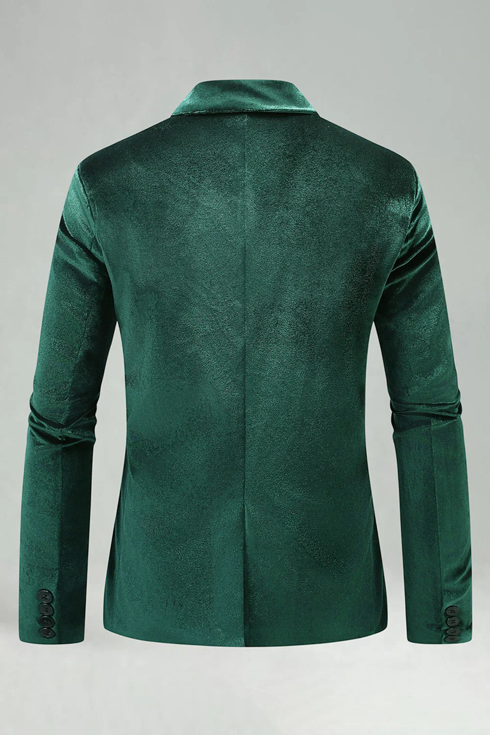 Notched Lapel Velvet Dark Green 2 Pieces Men's Prom Suits - Image 4