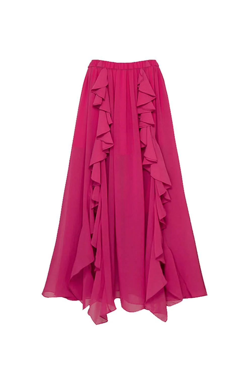 Off The Shoulder Fuchsia 2 Piece 3D Flower Swimsuit with Beach Dress - Image 3