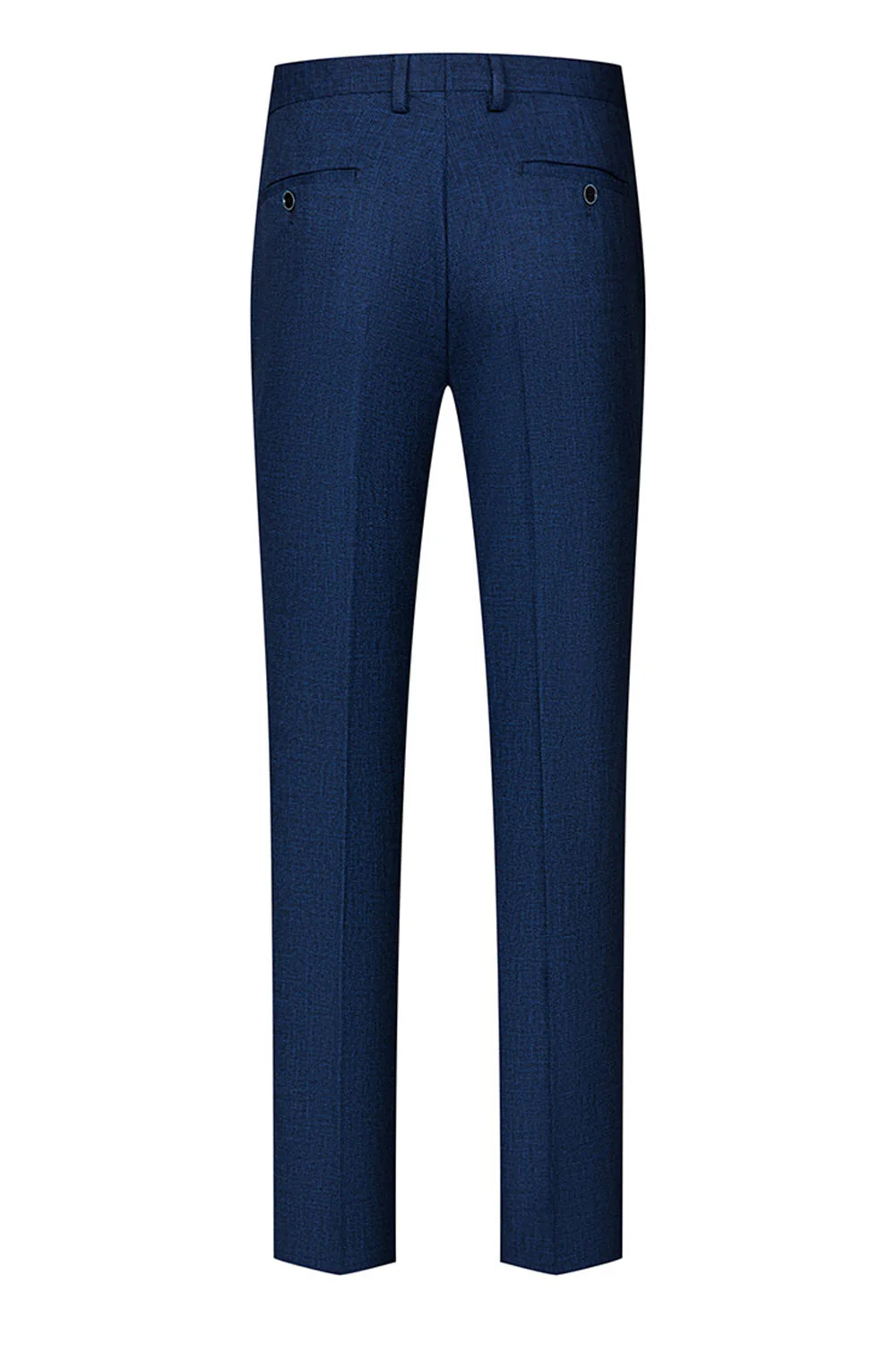Peacock Blue Peak Lapel One Button 3 Piece Men's Suits - Image 6