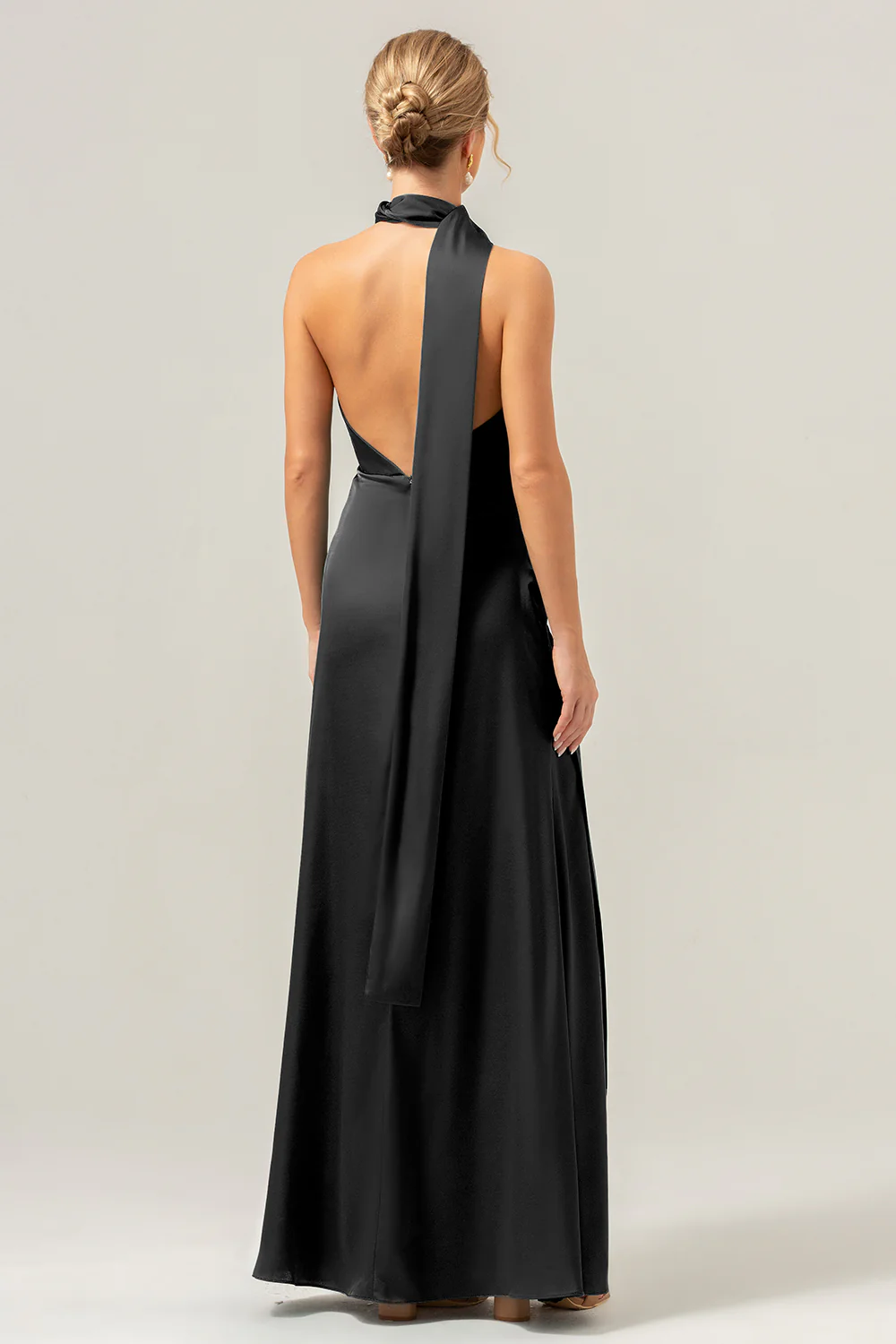 Peacock Sheath V-Neck Backless Long Bridesmaid Dress with Slit - Image 10