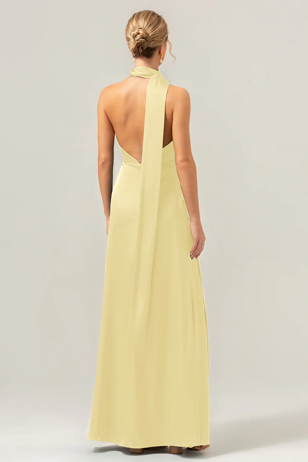Peacock Sheath V-Neck Backless Long Bridesmaid Dress with Slit - Image 16