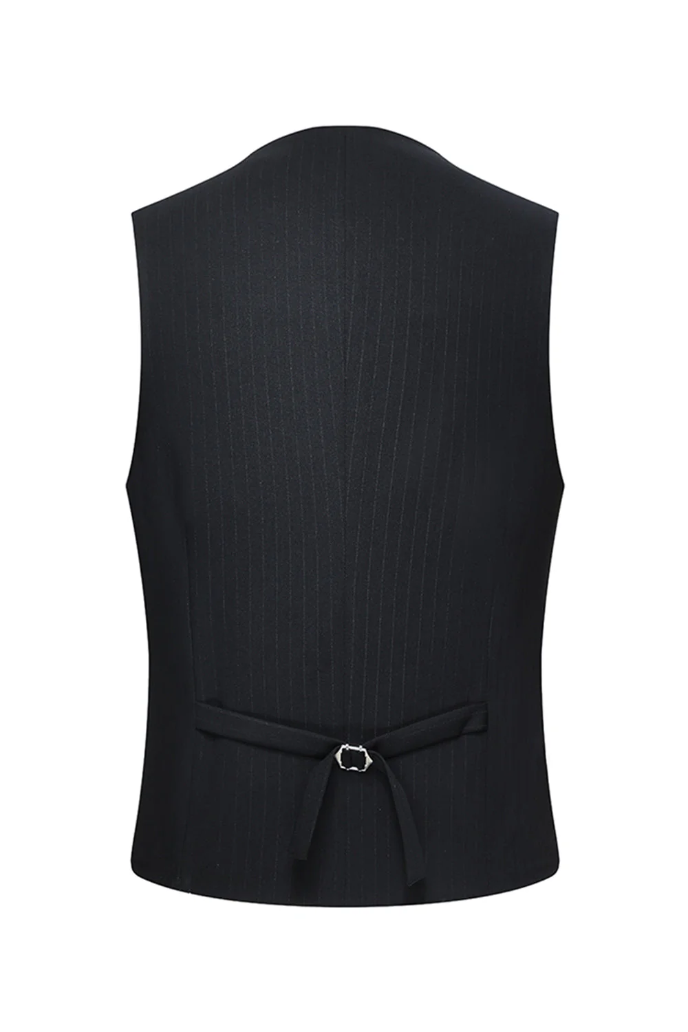 Peak Lapel 3 Piece One Button Slim Fit Black Men's Wedding Suits - Image 5