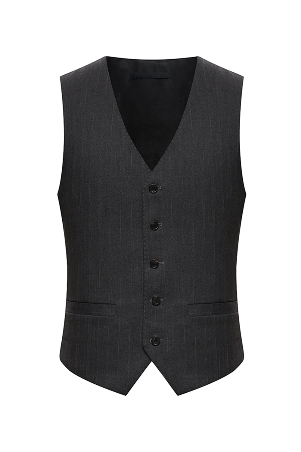 Peak Lapel 3 Piece Single Breasted Coffee Men's Suits - Image 5