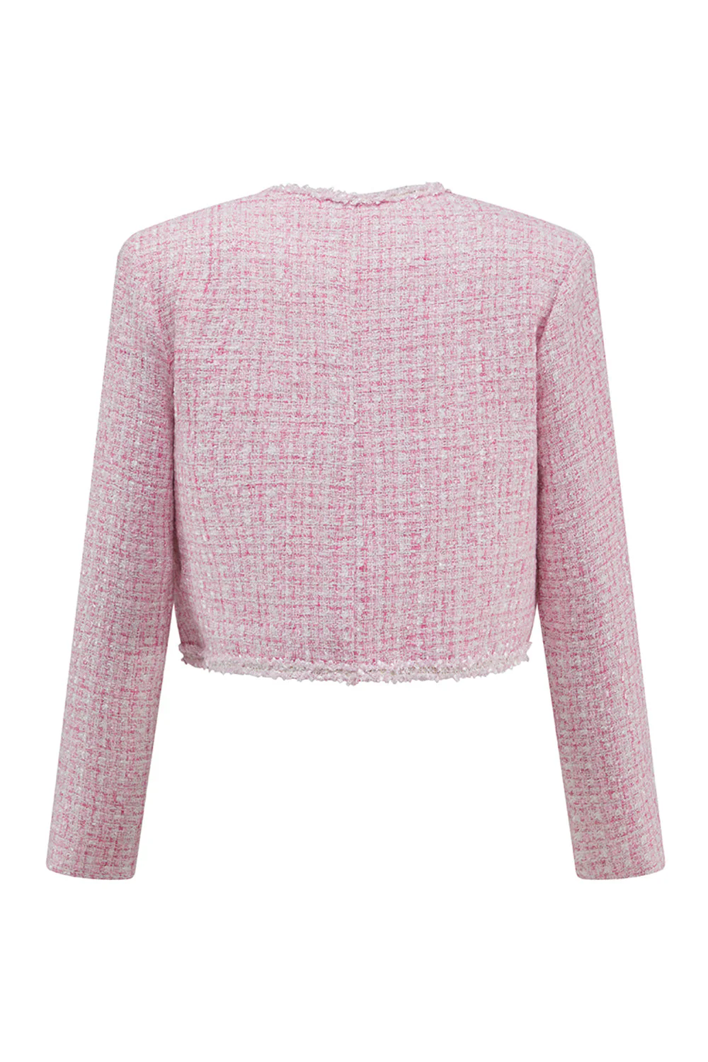 Pink 2-Piece Tweed Short Work Outfits - Image 6