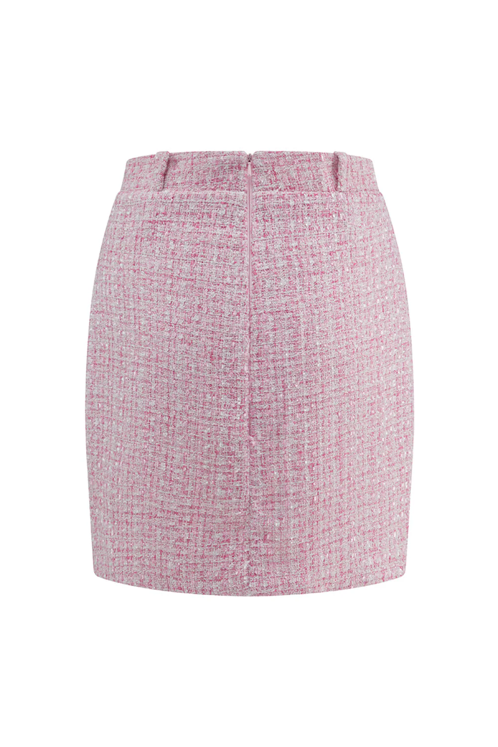 Pink 2-Piece Tweed Short Work Outfits - Image 8