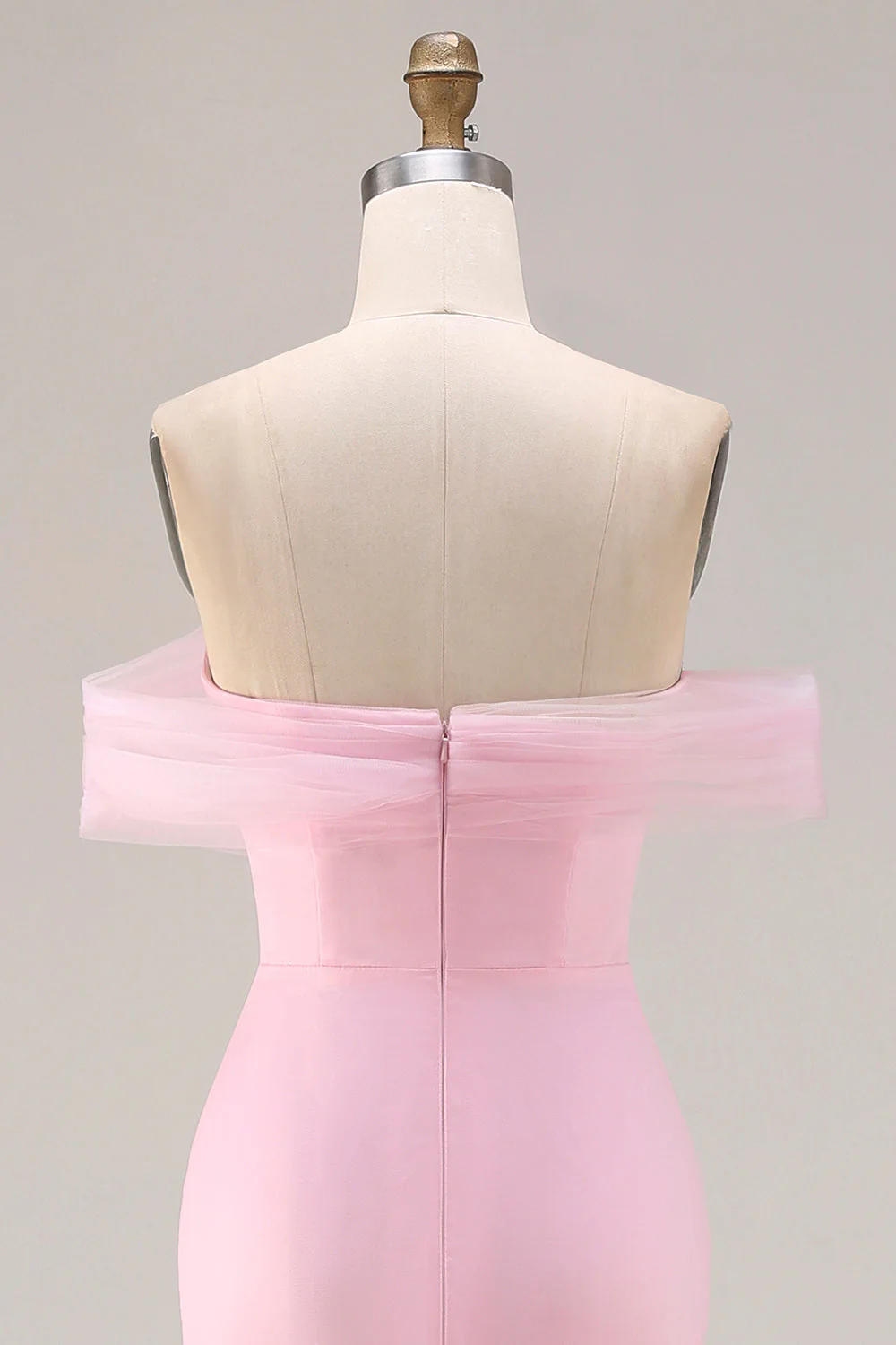 Pink 3D Flowers Off the Shoulder Mermaid Long Prom Dress - Image 7