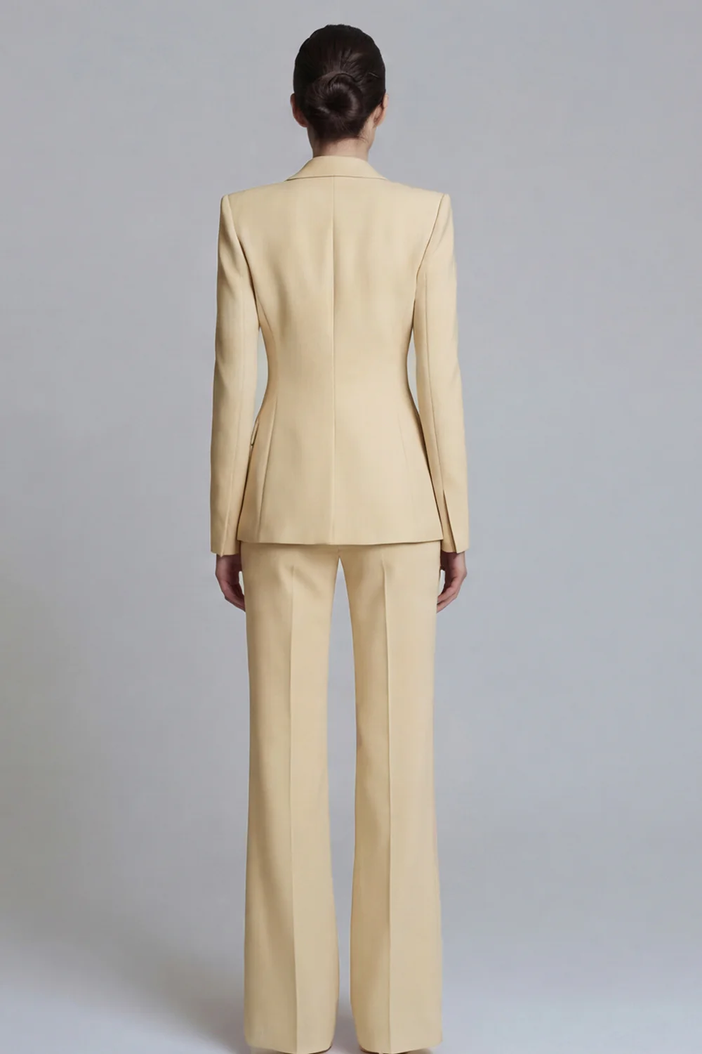 2 Piece Pink Peak Lapel Single Breasted Women's Work Suits - Image 10