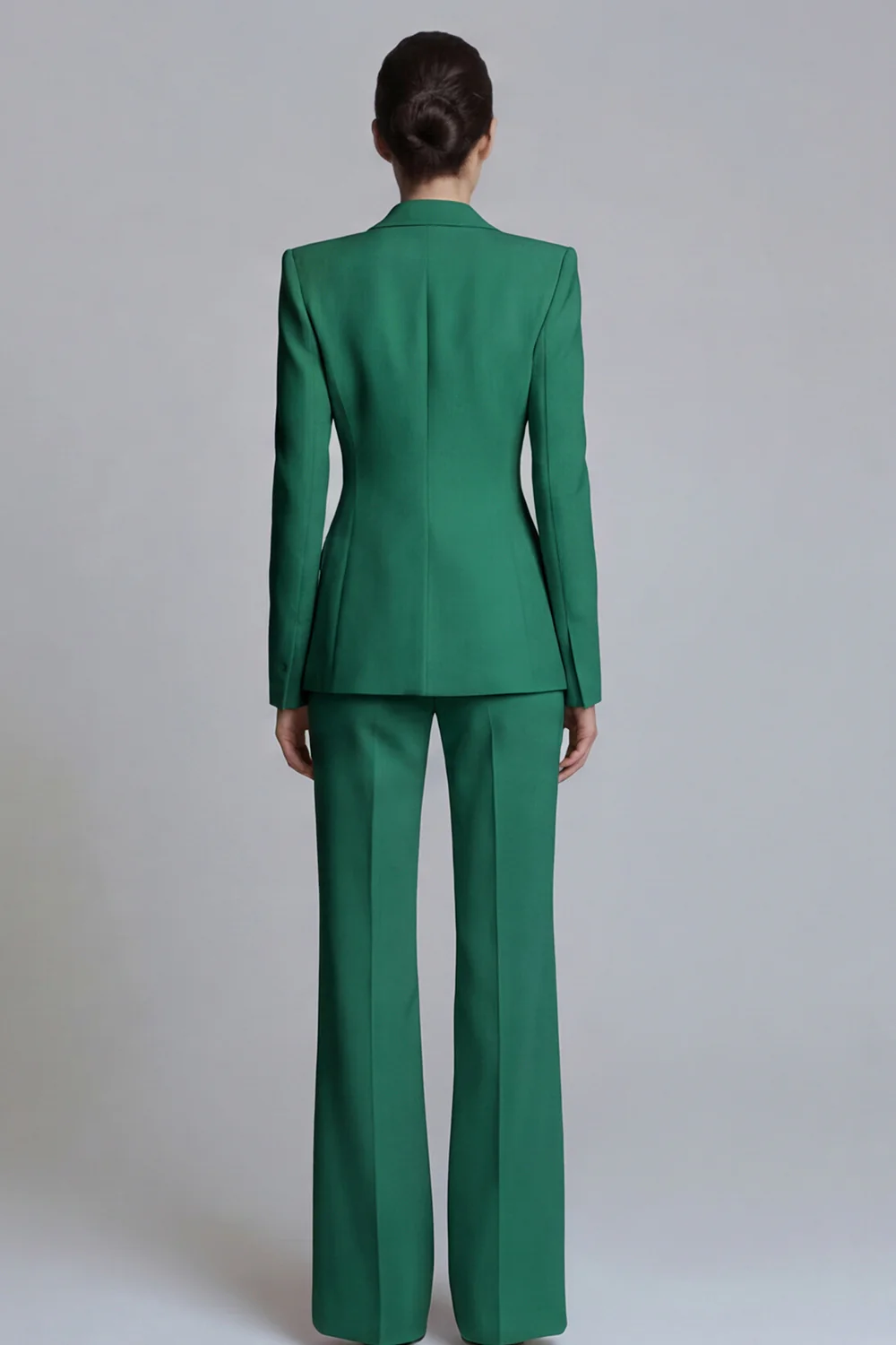 2 Piece Pink Peak Lapel Single Breasted Women's Work Suits - Image 12