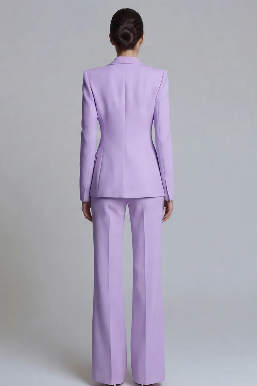 2 Piece Pink Peak Lapel Single Breasted Women's Work Suits - Image 16